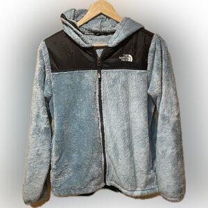 The North Face Kids Light Blue and Black Fleece Hoodie